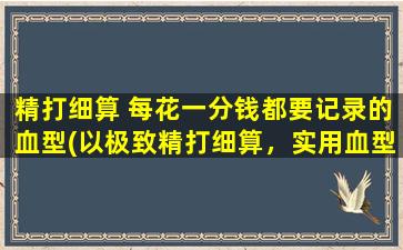 精打细算 每花一分钱都要记录的血型(以极致精打细算，实用血型管理大全，赶走浪费，省钱有道！)